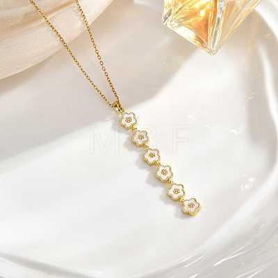 Brass & Natural White Shell Long Tassel Necklaces for Women WGF2BEF-02-1