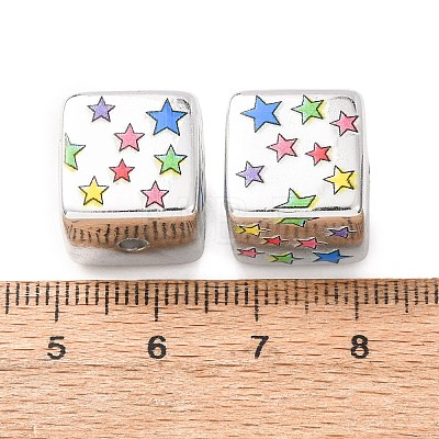 Printed Plating Acrylic Beads AC-CBA655C-17G-1