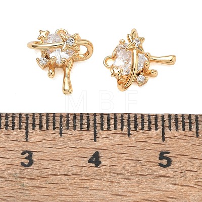 Brass Micro Pave Clear Cubic Zirconia Charms CU-CBAB0CF-21G-1