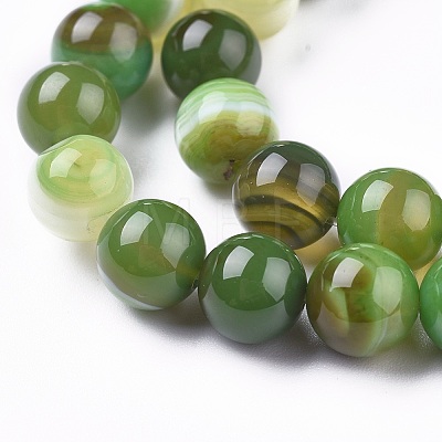 Natural Striped Agate/Banded Agate Beads Strands G-I261-C04-8mm-1