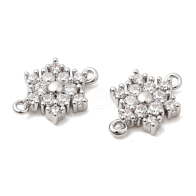 Brass Micro Pave Cubic Zirconia Connector Charms KK-L258-03A-P-1