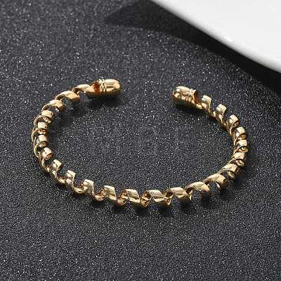 Electrophoresis Iron Cuff Bangles for Women BJEW-M057-03G-1