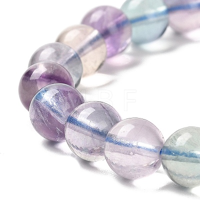 Natural Fluorite Beaded Stretch Bracelets BJEW-K233-02B-02-1