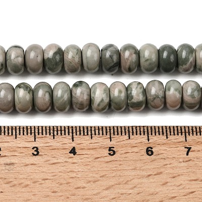 Natural Green Wood Lace Stone Wooden Jasper Beads Strands G-A280-A29-02-1