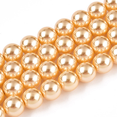 Glass Pearl Beads Strands HY-G002-01D-10-1