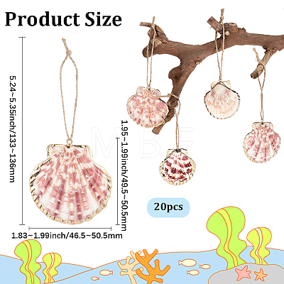 20Pcs Electroplate Sea Shell Pendant Decorations HJEW-BM00067-1