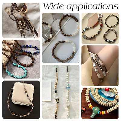 12 Strands 4 Colors Coconut Wood Bead Strands WOOD-PH0003-98-1