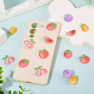 36Pcs 6 Styles Fruit Theme Transparent Resin Cabochons RESI-TADJ0001-27-1