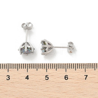 925 Sterling Silver Moissanite Rhinestone Stud Earrings EJEW-U042-05P-02-1