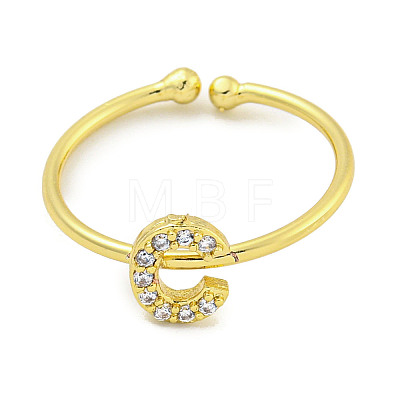 Rack Plating Brass Open Cuff Rings for Women RJEW-F162-02G-C-1