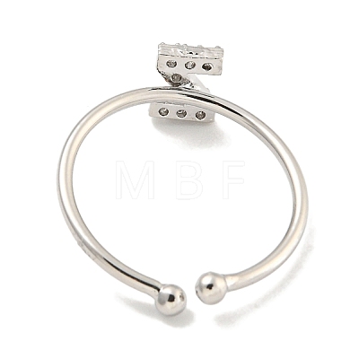 Rack Plating Brass Open Cuff Rings for Women RJEW-F162-02P-Z-1