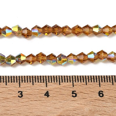 Electroplate Transparent Glass Beads Strands EGLA-K015-18U-1
