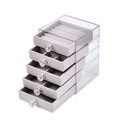 5-Tier PET Plastic Jewelry Storage Drawer Boxes CON-N016-03A-1