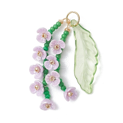 Glass Seed Beaded Pendants PALLOY-MZ01249-1