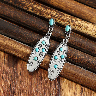 Alloy Resin Stud Dangle Earrings WGDAB08-01-1