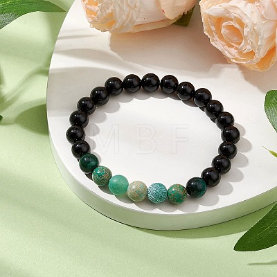 Natural Gemstone Beaded Stretch Bracelets for Women BJEW-TA00536-02-1