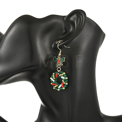 304 Stainless Steel Glass Dangle Earrings EJEW-MZ00805-1