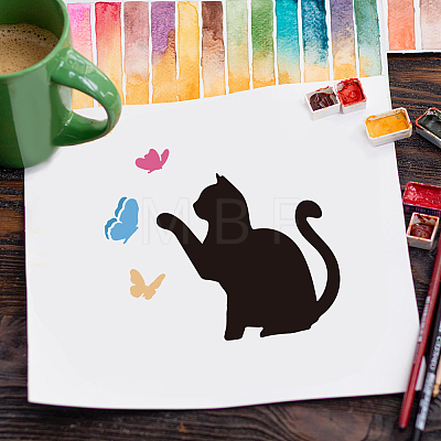 9Pcs 9 Styles PET Hollow Out Drawing Painting Stencils DIY-WH0394-0307-1