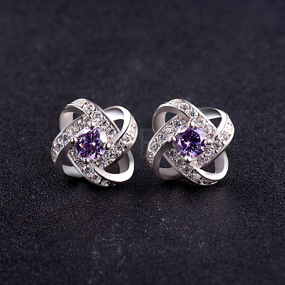 SHEGRACE Awesome Design Rhodium Plated 925 Sterling Silver Ear Studs JE129B-1