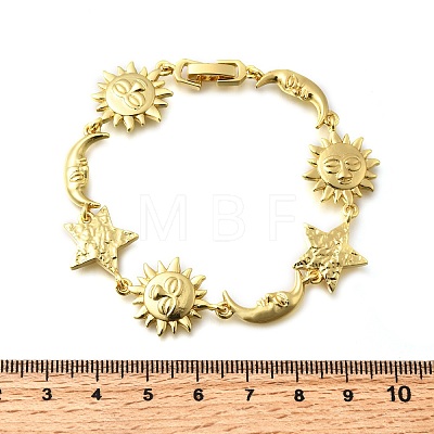 Brass Link Bracelets for Women BJEW-C118-01G-1