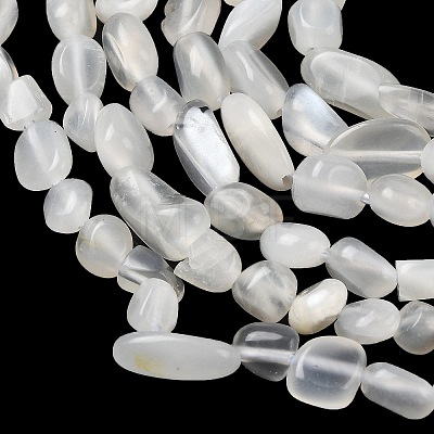 Natural White Moonstone Beads Strands G-P601-A18-02-1