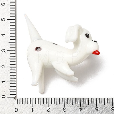 3D Dalmatian Dog Handmade Lampwork Ornaments Figurine DJEW-C013-01-1