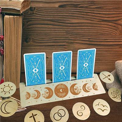 Natural Wood Card Stand for Tarot DJEW-WH0034-02K-1
