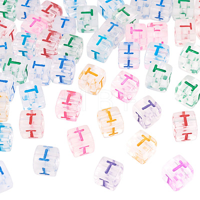 50Pcs Acrylic European Beads MACR-TADJ0001-13T-1
