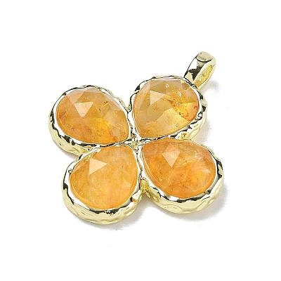 Natural Yellow Quartz Faceted Pendants G-A308-01G-11-1