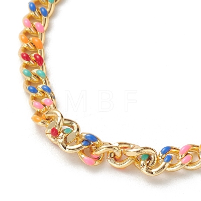 Brass Curb Chain Bracelets BJEW-JB05507-04-1