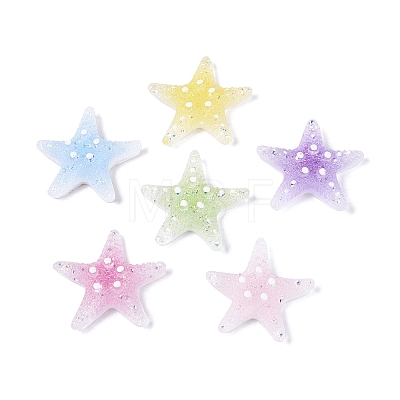 Transpant Resin & Paillette Decoden Cabochons CRES-Q222-01-1