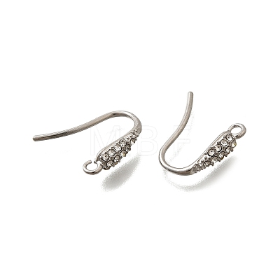 304 Stainless Steel Rhinestone Earring Hooks STAS-D310-01P-01-1