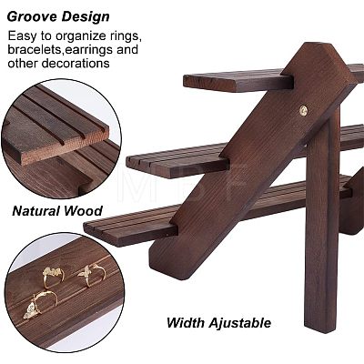 DIY 2 Tier Stair Style Wooden Plant Stand Kit ODIS-WH0029-26B-1