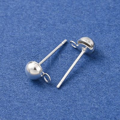 Brass Stud Earring Findings KK-G604-01S-02-1
