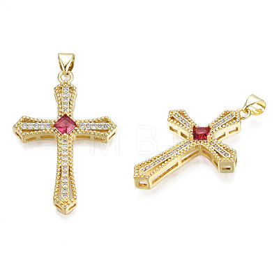 Brass Micro Pave Cubic Zirconia Pendants KK-N227-86B-1