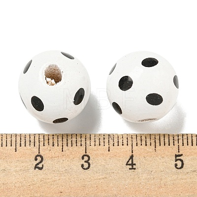 Printed Wood European Beads WOOD-G022-18A-1