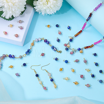 16Pcs 4 Styles September Birthstone Natural Lapis Lazuli Pendant and Connector Charms PALLOY-SW00117-1