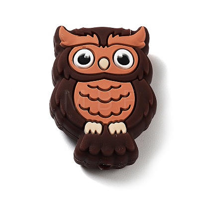 Owl Food Grade Silicone Focal Beads SIL-Z014-02B-1