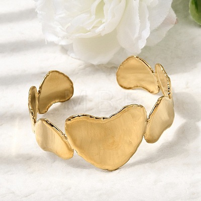 304 Stainless Steel Cuff Bangles for Women BJEW-Z177-01G-01-1