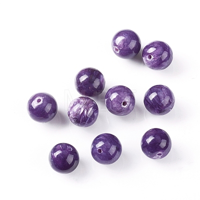 Natural Charoite Beads G-E557-02E-1