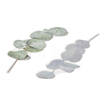 6Pcs Plant PET Adhesive Waterproof Stickers DIY-K074-01G-1