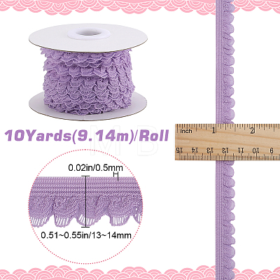 10 Yards Polyester Elastic Lace Trim SRIB-WH0011-121B-1