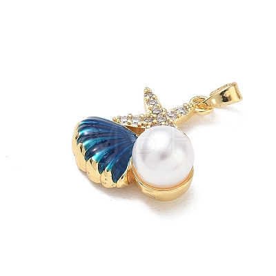 Brass Enamel Pendants RB-CBA2CEF-01G-02-1