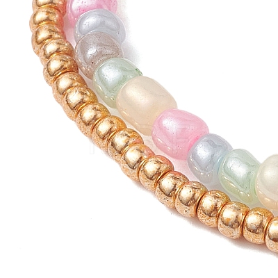 Glass Seed Double Layer Multi-strand Bracelets BJEW-MZ00055-03-1