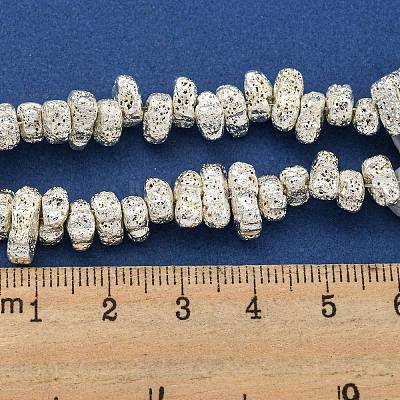 Electroplated Natural Lava Rock Beads Strands G-I360-U01-04-1