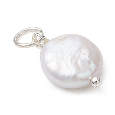 Natural Baroque Keshi Pearl Pendants PALLOY-JF05195-1