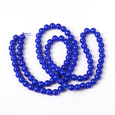 Painted Glass Round Bead Strands X-DGLA-S071-8mm-50-1