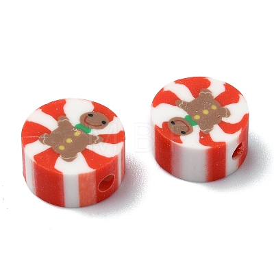 Christmas Theme Handmade Polymer Clay Beads CLAY-M005-06-1