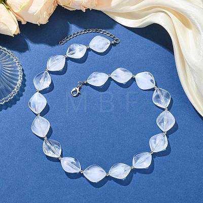 Rhombus Acrylic Beaded Necklaces for Women NJEW-JN06026-1