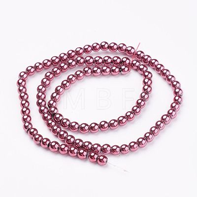 Non-magnetic Synthetic Hematite Bead Strands G-P262-19-4mm-04-1